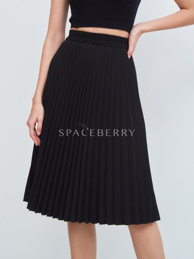 Женская длинная плиссированная юбка миди